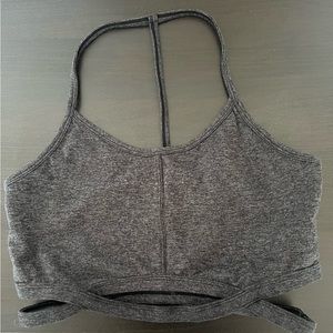 Charcoal Open Back Sports Bra